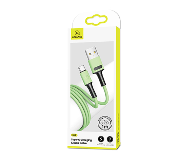 USAMS Kabel U52 USB-C 2A Fast Charge 1m zielony/green - 1569073 - zdjęcie